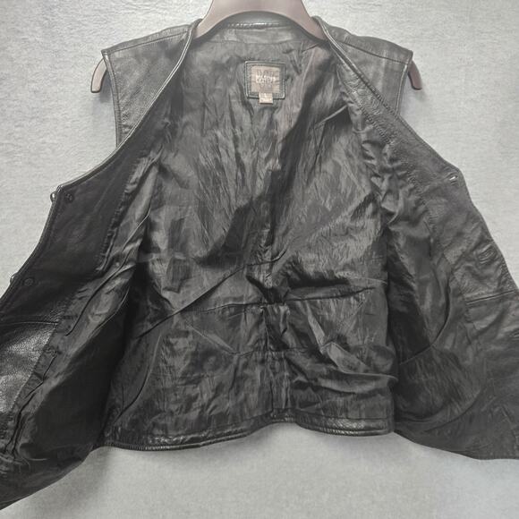 Wilsons Leather Black Button Down Vest Size Large - Picture 2 of 12